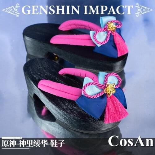 Game Genshin Impact Kamisato Ayaka Battle Shoes Cosplay The High Quality Universal Fashion Clogs Female Role Play Used 36-39