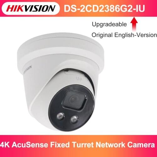 Original Hikvision 4K AcuSense Fixed Turret Network Camera DarkFighter Technology H.265+ DS-2CD2386G2-IU