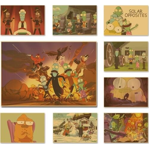 Solar Opposites Pupa Cartoon Poster 30x45cm Retro Kraft Paper Wall Posters Home Decor Internet Cafe Bar Decoration Art Paintings