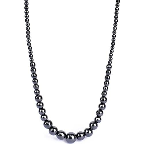 Nature Hematite Beaded Necklaces Men Fashion Power Therapy Magnets Magnetic Necklaces Women Protect Health Weight Lose Jewelry