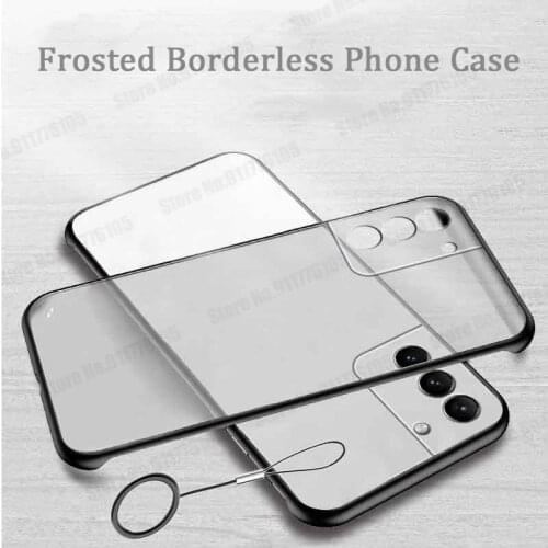 Clear Frameless Matte Phone Cover For Samsung S21 S20 Ultra Note 10 20 Pro S9 Plus A10 Ultra Thin Hard PC Shockproof Phone Case