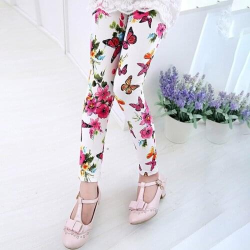 Multi Color Girl Pants Printing Flower Children Pants Autumn Kids Leggings Skinny Girls Leggings Kids Clothing CX985882