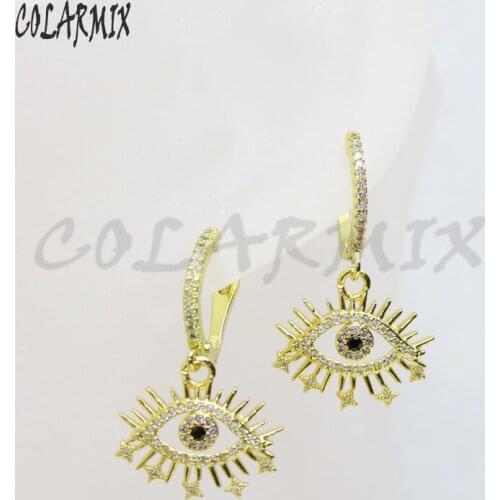 10 pairs Eye charm earrings small zircon earrings women accessories eye charm drop earrings fashion eye earrings 51028