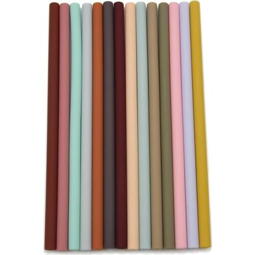 Silicone Straws for Toddler BPA Free Silicone Flexible Straight Drinking Straws Kids Feeding Party Supplies Solid Color