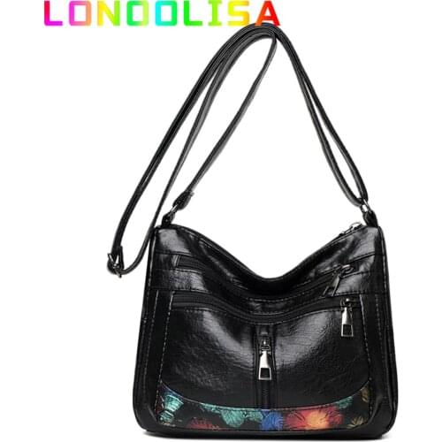 Fashion Flowers Pattern Designer Messenger Bag New Casual Shoulder Crossbody Bags for Women 2021 Pu Leather Purses and Handbags