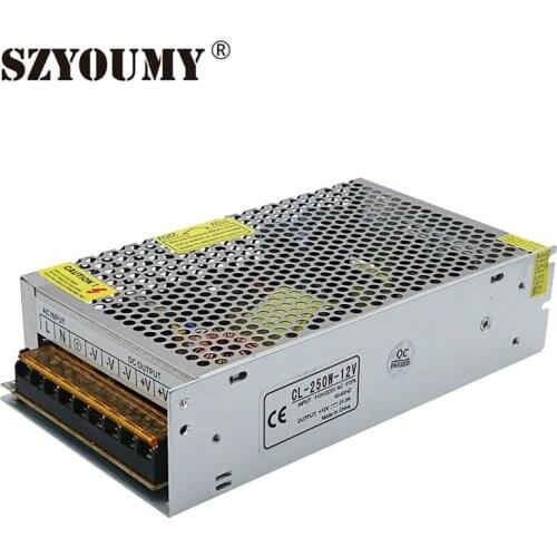 SZYOUMY LED Driver Converter Switching Power Supply 250W LED Power Transformer AC110V-220V To DC 12V NonWaterproof For LED Strip