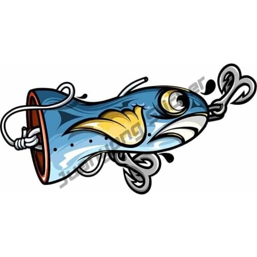 Fishing Lure Waterproof Car Sticker Occlusion Scratch Vinyl Decal for Bumper Camper Window Trunk SUV Fine Decoration PVC13x7cm