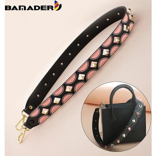 Rivet Accessories Woman Bag Straps BAMADER Leather Bag Shoulders Strap High Quality Rivet Shoulder Belt Handbag Handles Straps