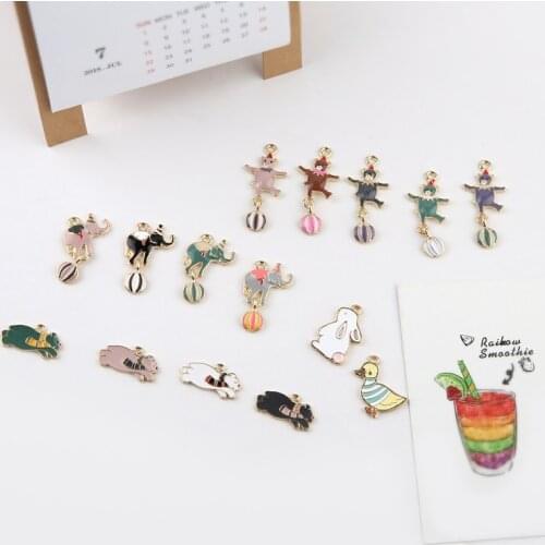 10pcs New DesignFun Rabbit Pendant Circus Series Cartoon Earrings For Women Girls Sweet Animal Earrings diy Jewelry Accessories