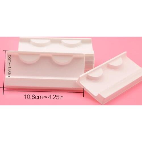 1000/pack wholesale plastic clear lash tray eyelash tray for eyelash packaging box package mink lashes holder case bulk vendors