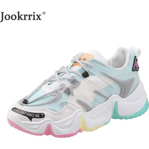 2021 Women Fashion Sneaker Spring Lady Casual Chunky Sneakers Female Breathable Shoes White Brand Thick Soles Sneaker ZD3006