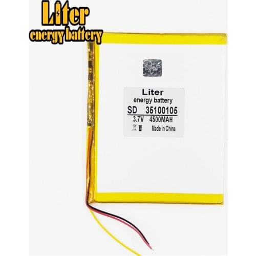 3 line 3.7V,4500mAH 35100105 35100110 (polymer lithium ion battery) Li-ion battery for tablet pc 7 inch 8 inch 9inch