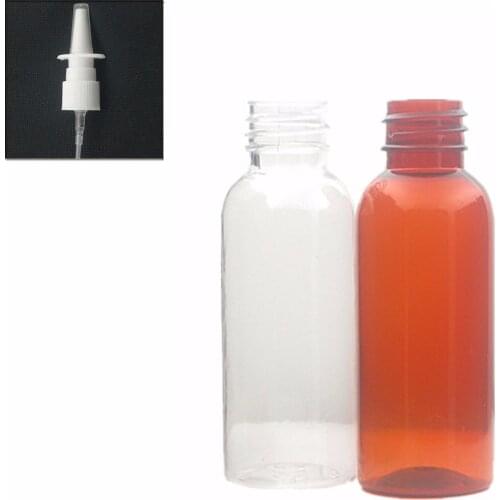 30ml 1oz empty amber/clear plastic nasal spray,pet mist bottle