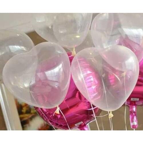 30pcs/lot Romantic 12 Inches 2.2g Pink Love Heart Latex Wedding Helium Balloons Valentines Day Birthday Party Inflatable Balloon