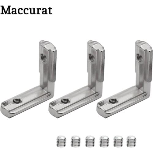 5/10/20pcs T-Slot L-Shape 2020 Aluminum Profile Internal Corner Joint Bracket Connector for 2020 Alu profile with m5 screw