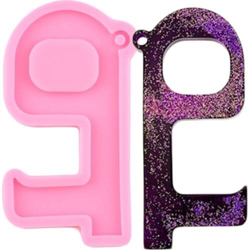Shiny Glossy Door Hook Silicone Mold Keychain Epoxy Resin Molds Craft DIY Charms Necklace Jewelry Making Pendant Moulds