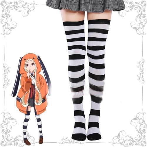 Kakegurui Compulsive Gambler Yomoduki Runa Cosplay Stockings Fashion Socks Thigh High Over Knee High Socks Long Knee Sock