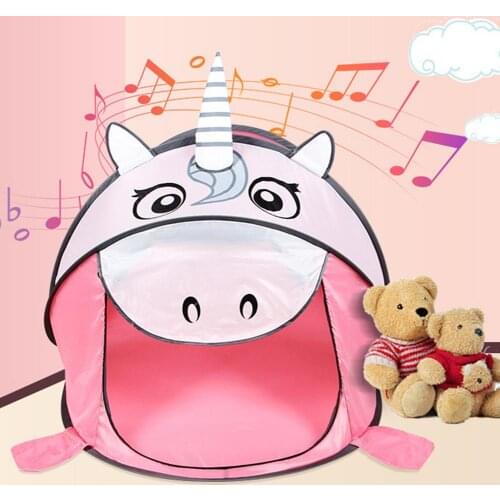 Children Beach Tent Non-porous Zipper Outdoor Camping Tent Baby Castale Tiny Play House Pink Princess Castale Tent Gift