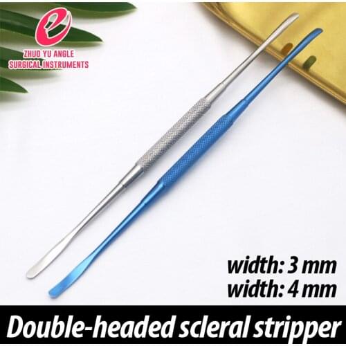 Double head scleral stripper ophthalmic microsurgical instrument titanium alloy periosteal scleral stripper