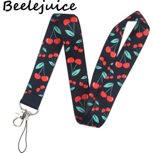 Fruit cherry Neck Strap Lanyard keychain Mobile Phone Strap ID Badge Holder Rope Key Chain Keyrings Accessories Gift webbings