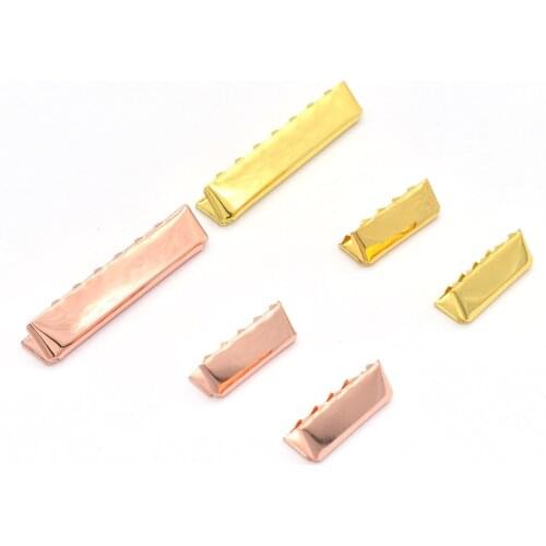 Ribbon End Clamps With Loop End Fastener Lanyard Clip Ribbon Cord Rope Clips Leather End Crimps Webbing Key Fob