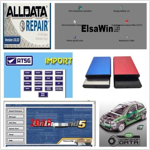 2020 hot selling alldata 10.53v software repair vividworkshop Mit//chell OD5 ATSG Elsawin 26in 1tb hdd usb 3.1 free shipping