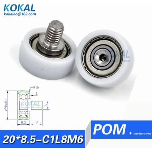 [LP20*9-C1L8M6]Free Shipping 10pcs freezer drawer sliding track guide roller bearing 6*20*9mm wheel pulley