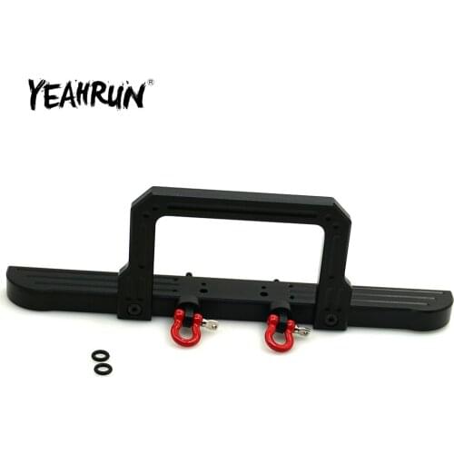 YEAHRUN Metal Front Bumper with Winch Mount Shackles for D90 D110 1/10 RC Crawler Car Upgrade Parts