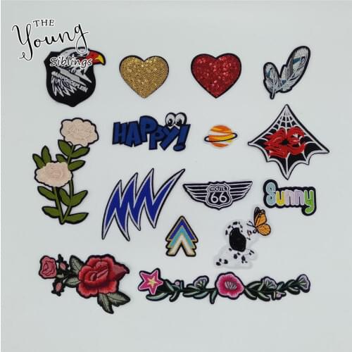 Fashion style Cartoon Badges Hot melt adhesive Applique Embroidery DIY Sewing Iron on patch Clothing Accessories C5989-C6006