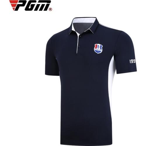 Men Breathable Short Sleeve Golf T-Shirt Training Quick Dry Golf Soft Tops Male Turn Down Collar Sports Shirts D0747