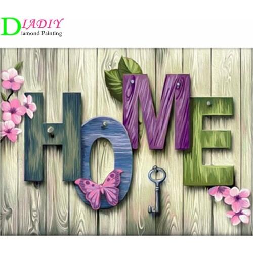 Diy 5d Diamond Painting By Number Kits Home And Love Quote Diamond Art Cross Paint With Diamonds Accessories Cross Stitch