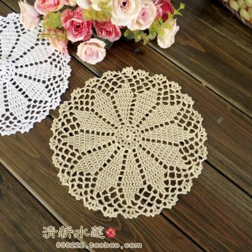 2015 new arrival cotton crochet coasters cotton knitted decoration mat pad for home decor wedding decor with flower cup mat pads