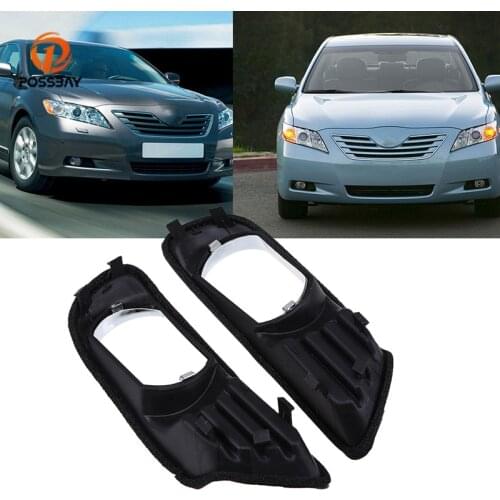 POSSBAY Front Bumper FogLamp Cover for Toyota Camry XV40 2007/2008/2009 Pre-facelift Auto Car Accessories Foglamp Hood Grills