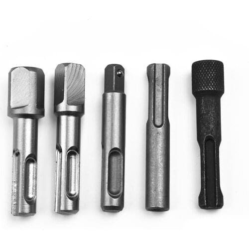 5Pcs 1/4" 3/8" 1/2" SDS Plus Socket Driver Drill Bit Hex Shank Chuck Adaptor Converter For Electric Hammer Impact Drill Bits