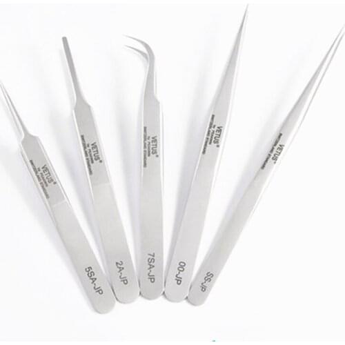 Vetus JP Series Premium Tweezers for Eyelash Extensions Anti-static Hyperfine Precision Makeup Pinzas 2A/5SA/7SA/00/SS/3C-JP