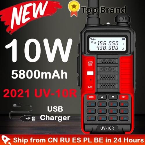 2021 Baofeng New Professional Walkie Talkie UV 10R 30km 128 Channels VHF UHF Dual Band Two Way CB Ham Radio Baofeng UV-10R