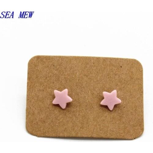 Fashion Crown Stars Flower Triangle Stud Earrings Healthy Stainless Steel Needle Ceramic Earrings For Women Girl , About 8mm