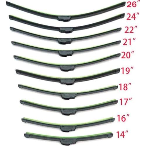 Car Wiper Blade Universal U Hook Type 14"16"17"18"19"20"21"22"24"26" Windscreen Windshield Rubber Hybrid Auto Wipers Accessories