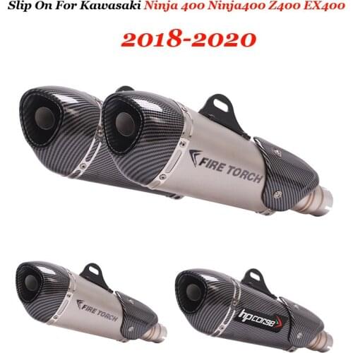 Slip On For Kawasaki Ninja 400 Ninja400 Z400 EX400 Motorcycle GP Exhaust Escape Modified Middle Tube Link Pipe Muffler DB Killer