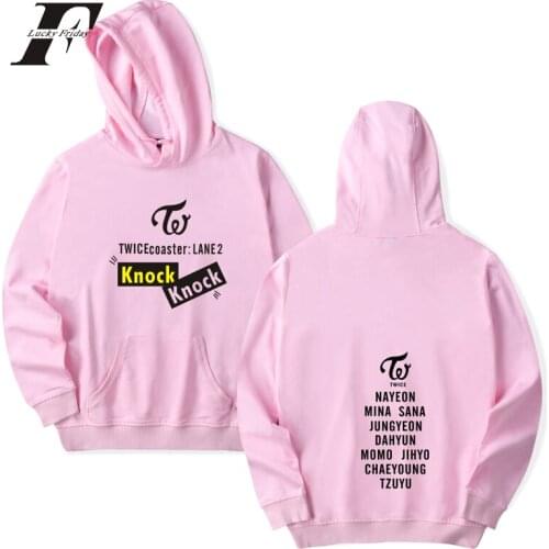LUCKYFRIDAYF Twice Kpop Hoodies sweatshirts printed pocket long sleeve women Men harajuku Hooded sweatshirt pullover cloth tops