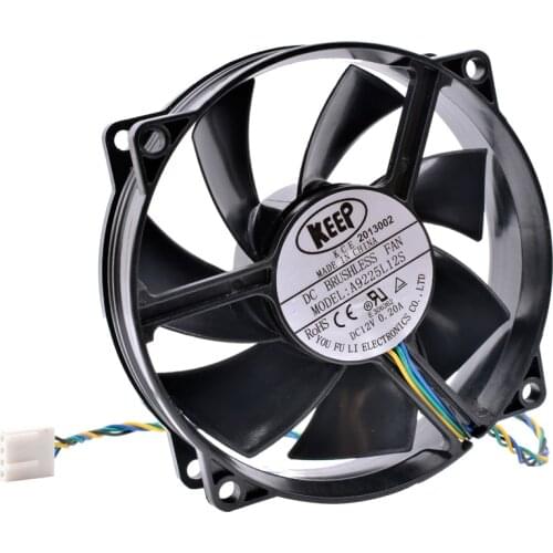 COOLING REVOLUTION A9225L12S 9025 9cm 8025 12V 0.2A Computer CPU 4pin PWM mute cooling fan