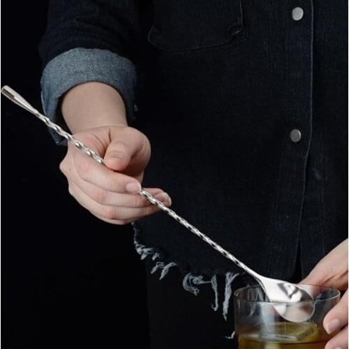 Screw Cocktail Bar Spoon High Quality Steel Stirring Rod Stirrer Kitchen Drink Shaker Tableware Twisted Mixing Spoons