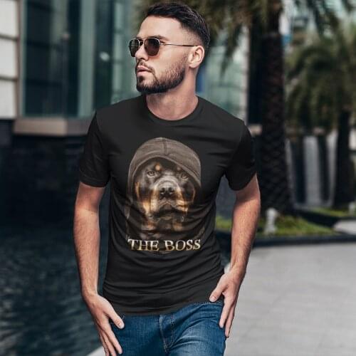 Rottweiler T Shirt Rottweiler The Boss Design By Zilly Tees T-Shirt 100 Percent Cotton Short Sleeve Tee Shirt Cute Tshirt