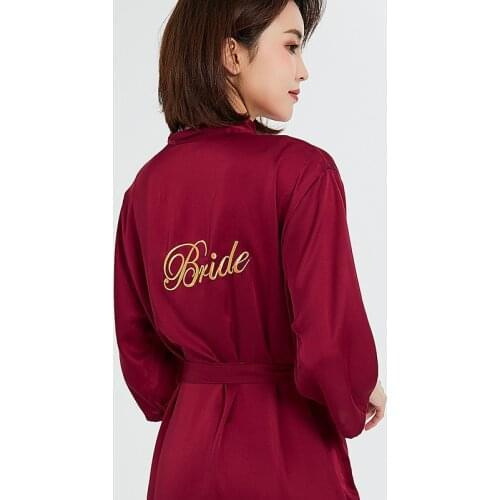 Half Sleeve Embroidery Bride Wedding Kimono Robe Satin Women Homewear Casual Sexy Nightgown Summer New Intimate Lingerie