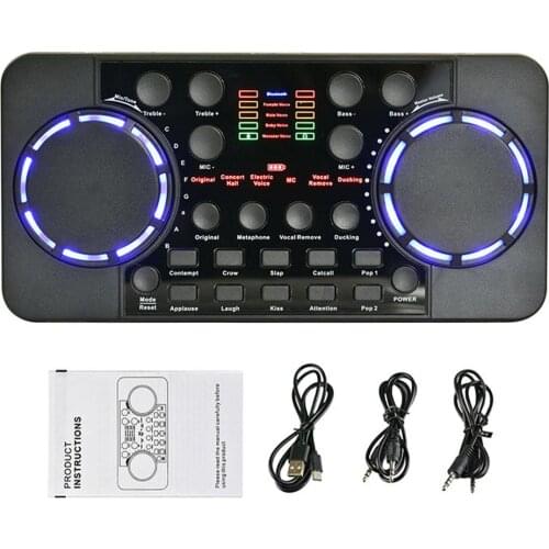 Sound Card Singing Mixer Portable Board For Streaming Recording Mobile Phone/computer Universal 2 Devices Meanwhile Long Standby