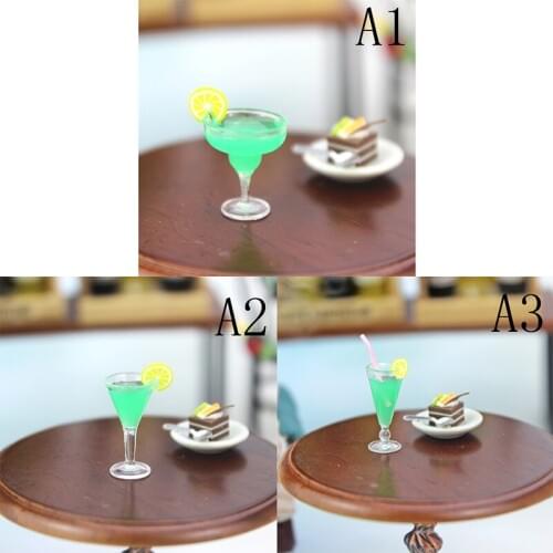 1Pc Mini Resin Cocktail Cup Simulation Drink Glass Model Toy Doll House Decoration 1/12 Scale Dollhouse Miniature Accessories