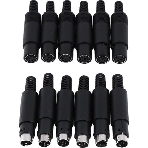 1PC Mini DIN Plug Socket Connector 3/4/5/6/7/8 PIN Chassis Cable Mount Male Female 3-8Pin