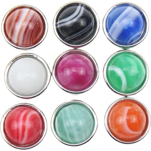 10pcs/lot Mixed Snap Jewelry 12MM Snap Buttons Metal Resin Snap Fit Snap Earrings Bracelet Jewelry