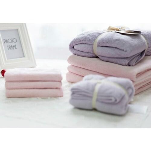 2Pcs/set(75*150cm+34*80cm) Microfiber Beach Bath Towels Solid Coral Velvet Bathroom Face Towels Adults Towel Outdoor Travel