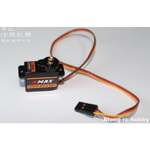FREE SHIPPING 4pcs es08ma EMAX ES08MA II 8g(12g ) METAL GEAR servo for helicopter hobby plane RC model airplane